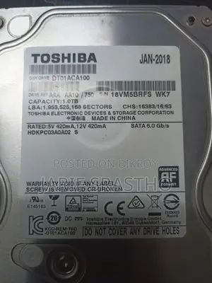 Toshiba Harddrive 1 Terabyte.