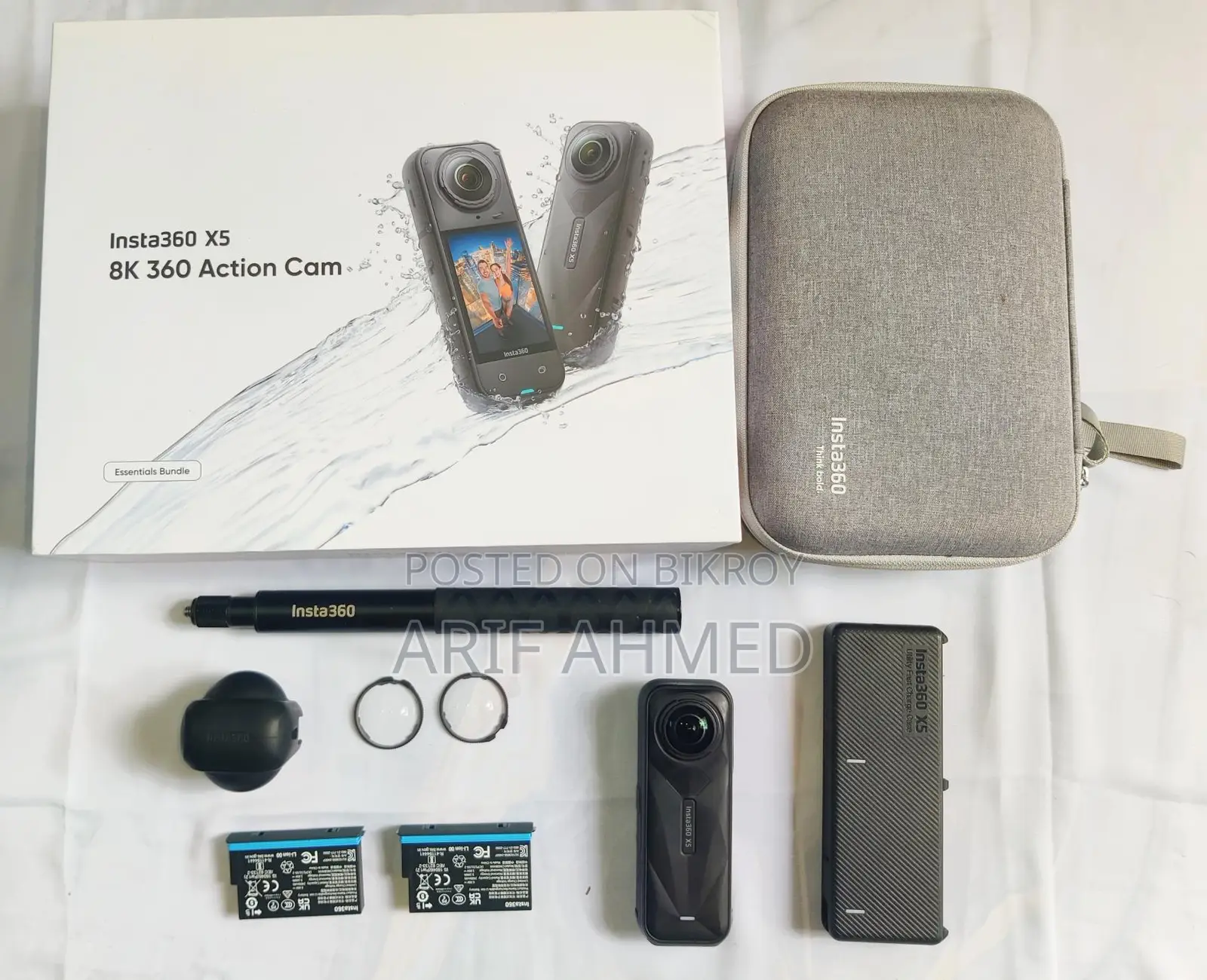 Insta360 X5 Essential Combo 8K 360 Action Camera (Like New)