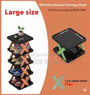 5 Layer Multifunctional Black Shoe Organizer Rack