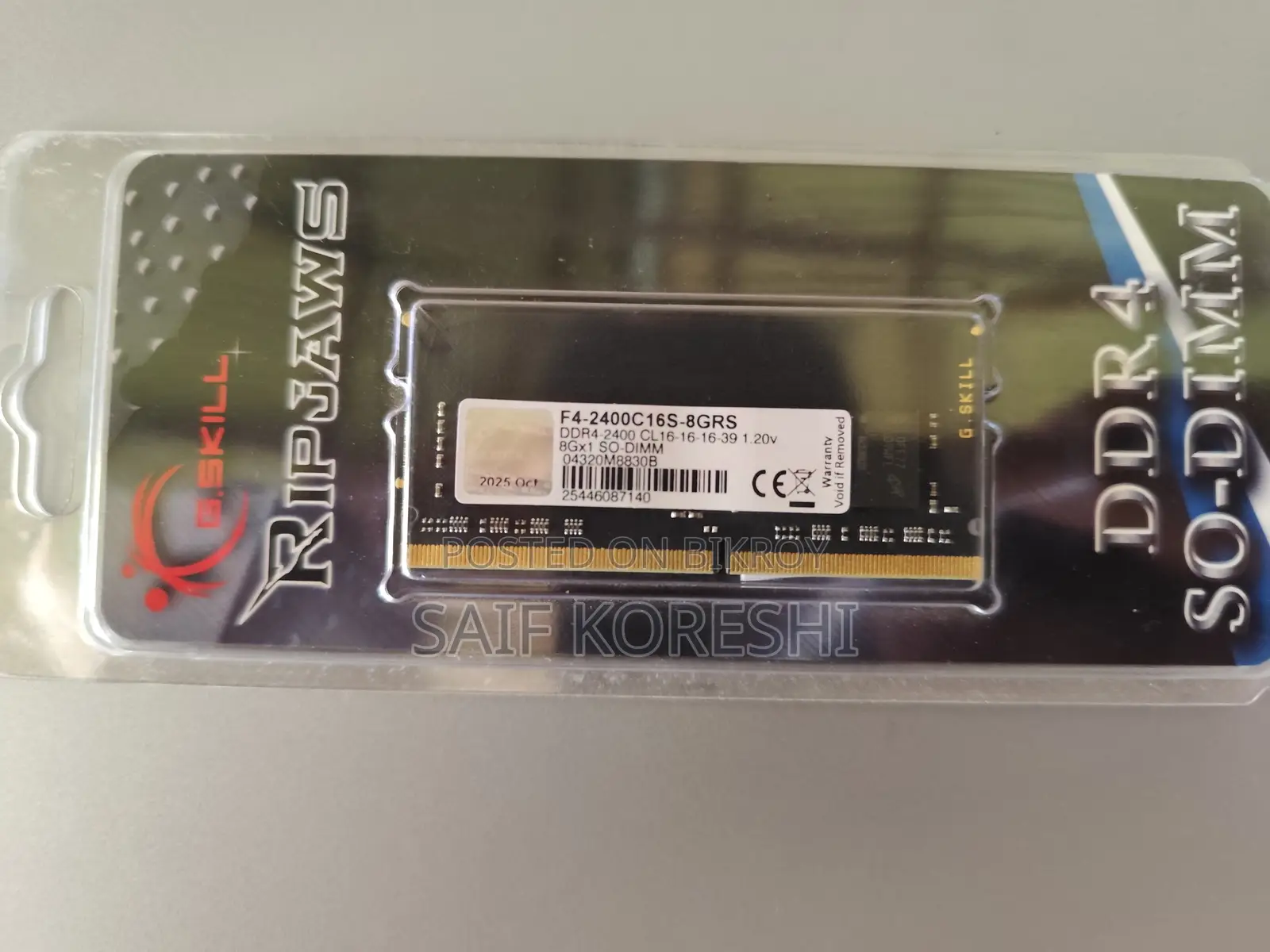 G.skill Ripjaws 8gb Ddr4l 2400 Bus Laptop Ram