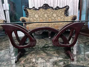 সেগুন কাঠের তৈরি সোফা, ডিভান সেট ও টেবিল।
