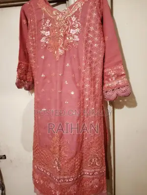 Stitched Pakistani Sequence Work Three-Piece