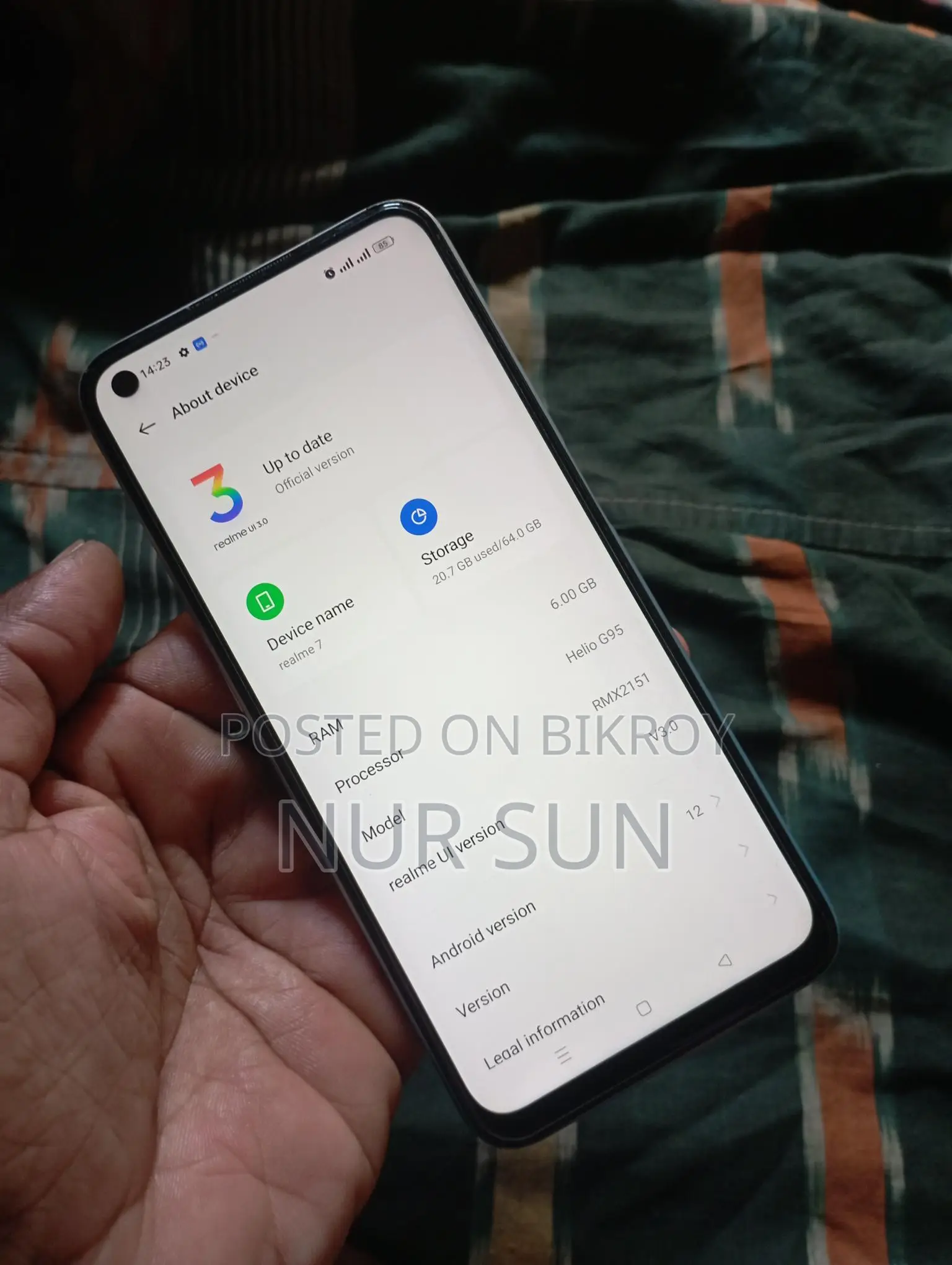 Realme 7 6gb64gb (Used)
