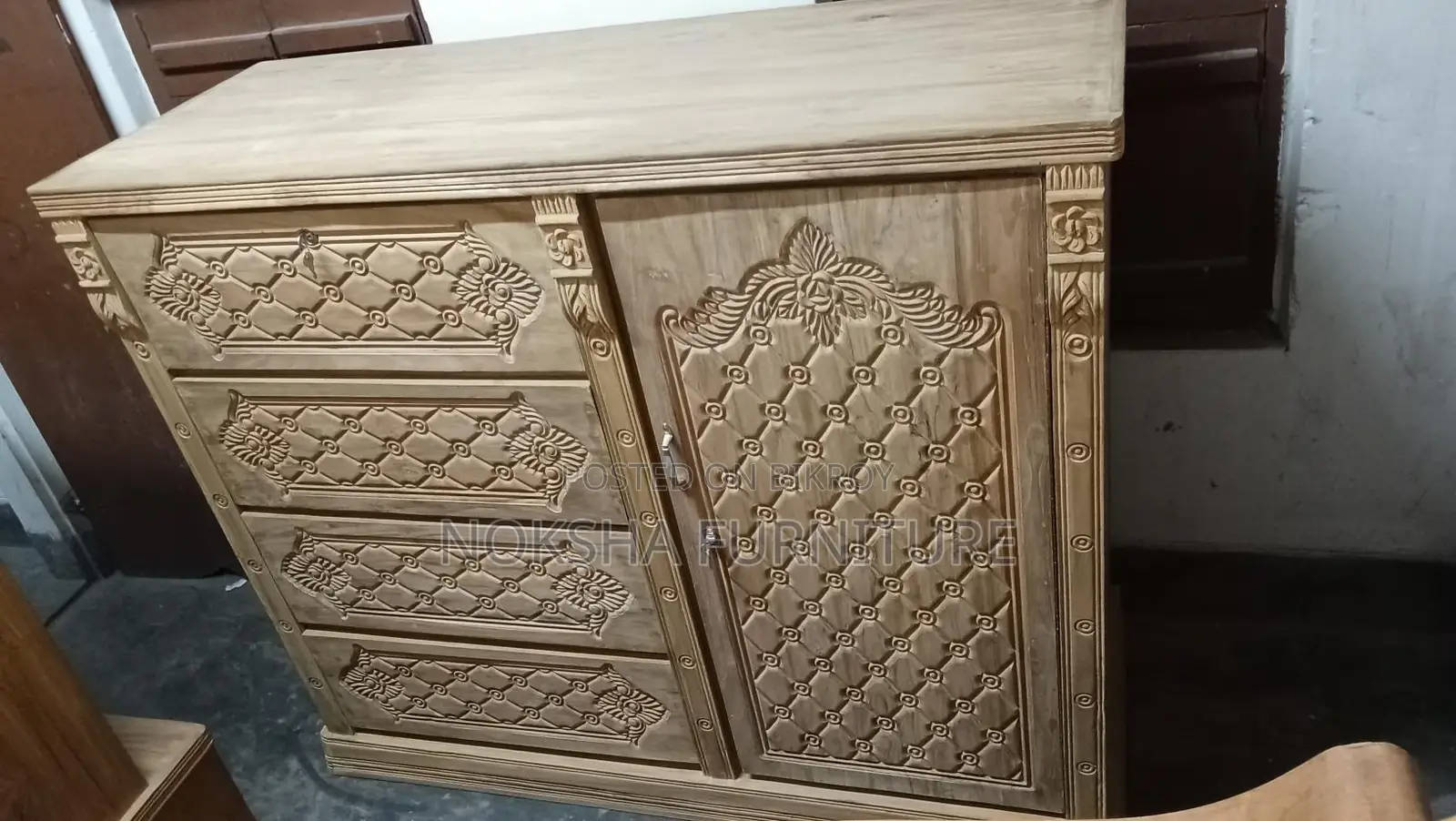 Beautifully Designed Chittagong Teak Wood Wardrobe for Your Room – At an Affordable Price
