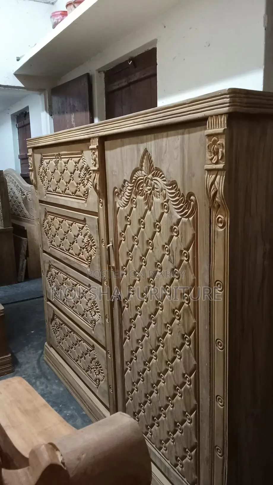 Beautifully Designed Chittagong Teak Wood Wardrobe for Your Room – At an Affordable Price