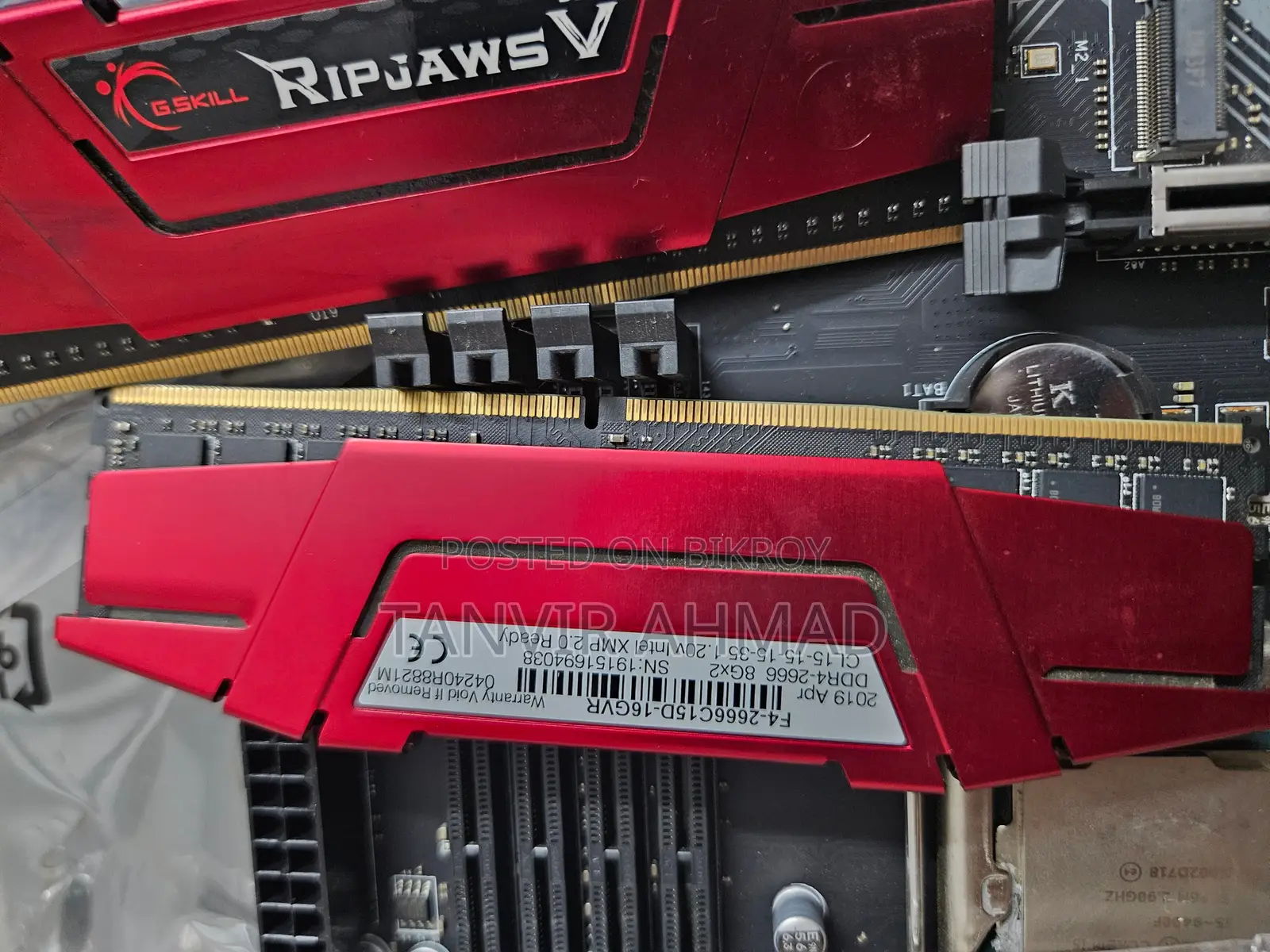 G.Skill Ripjaws v 8gb+8gb Ddr4 2666mhz Red Heatsink Desktop Ram