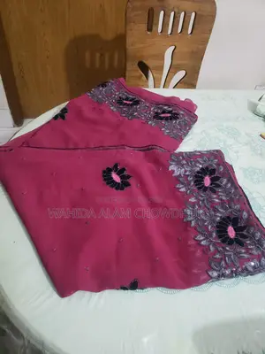 কাজ করা জরজেট শাড়ি ।