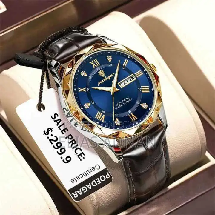 Poedagar 615l Men's Leather Quartz Watch