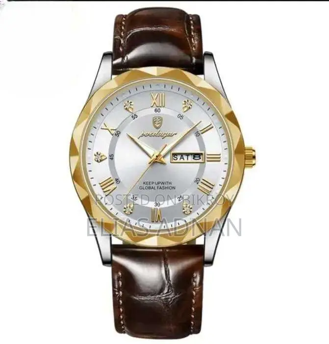 Poedagar 615l Men's Leather Quartz Watch