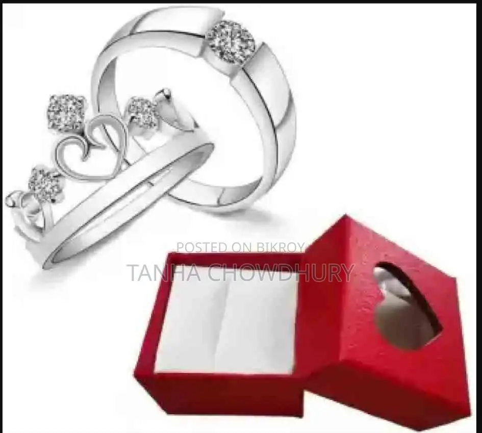 Metal Couple Finger Ring With Box
