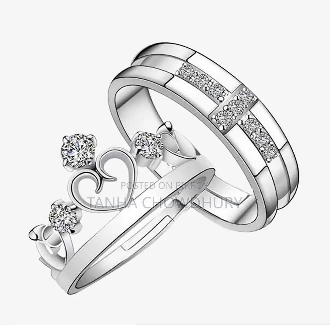 Metal Couple Finger Ring With Box