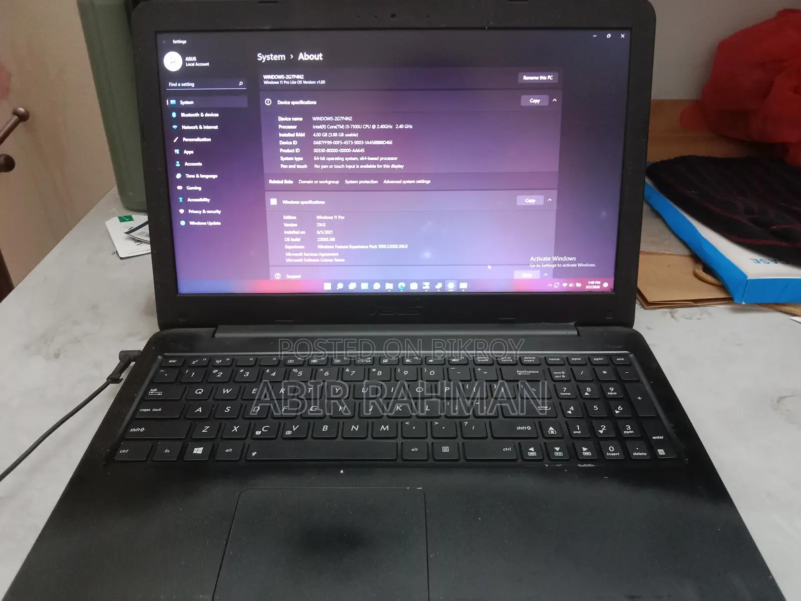 Asus Core i3 7th Gen Nvidia 930mx
