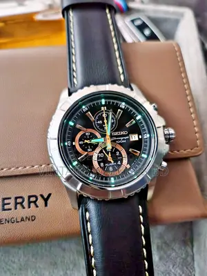 ৪৪ মিমি SEIKO কোয়ার্টজ ক্রোনোগ্রাফ জাপান ব্ল্যাক ডায়াল