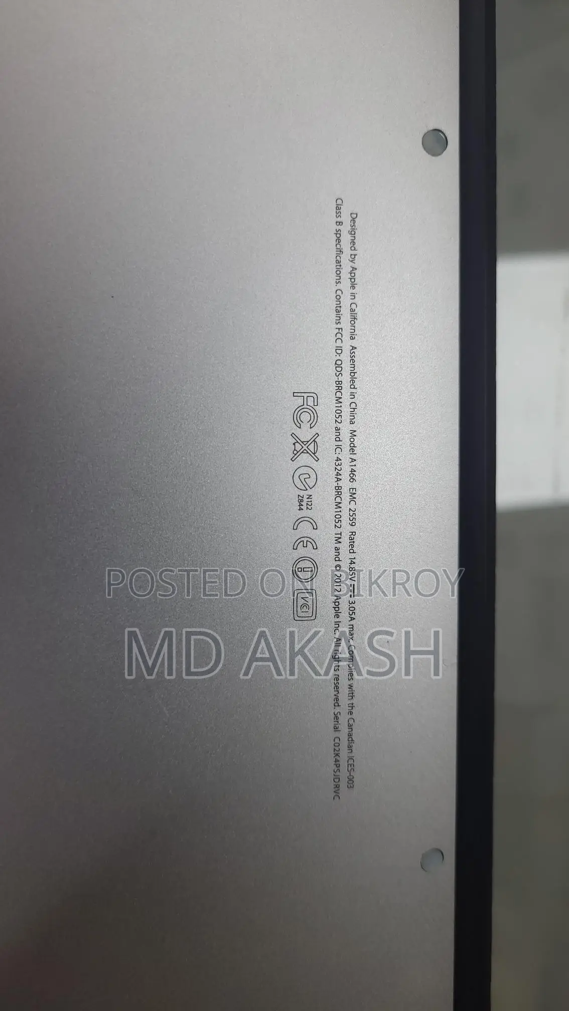 Macbook Air 2012 Ci5 4gb