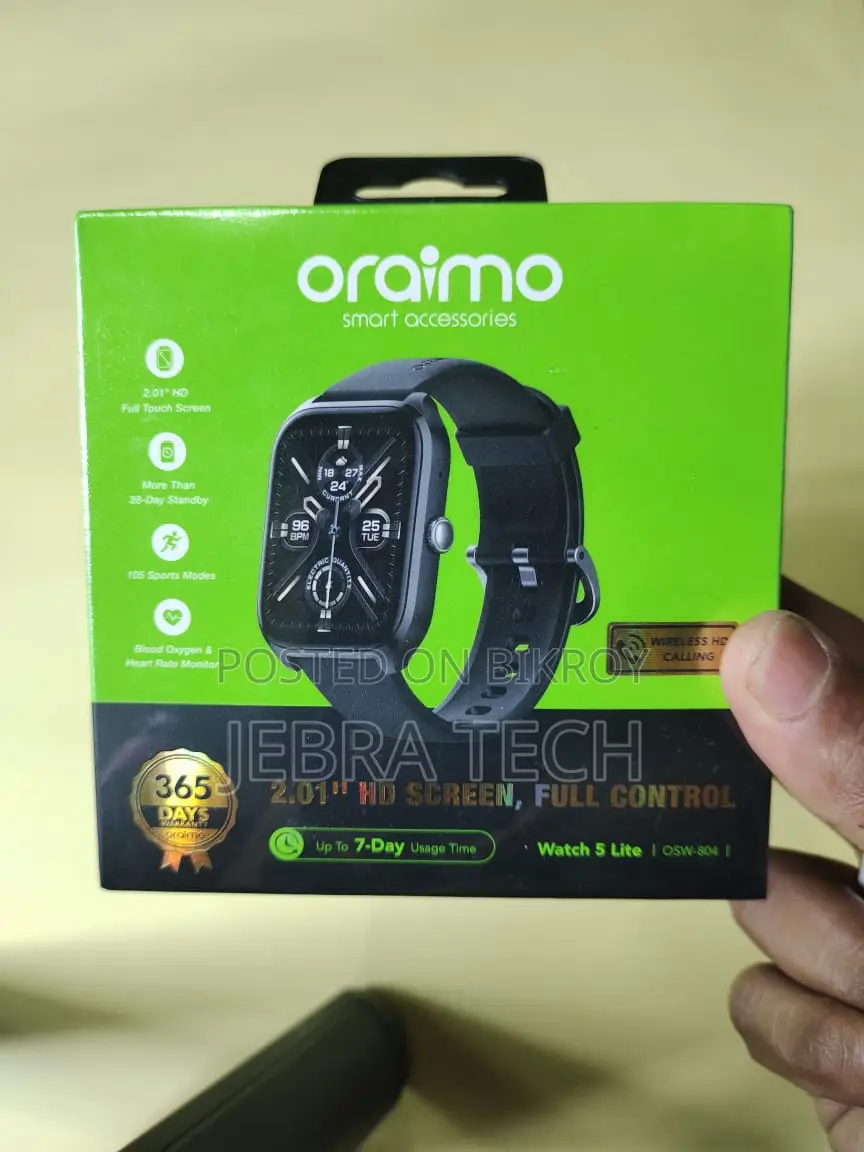 Oraimo Watch 5 Lite (২০% ডিসকাউন্ট) | ওয়াটারপ্রুফ ১ বছরের ওয়ারেন্টি