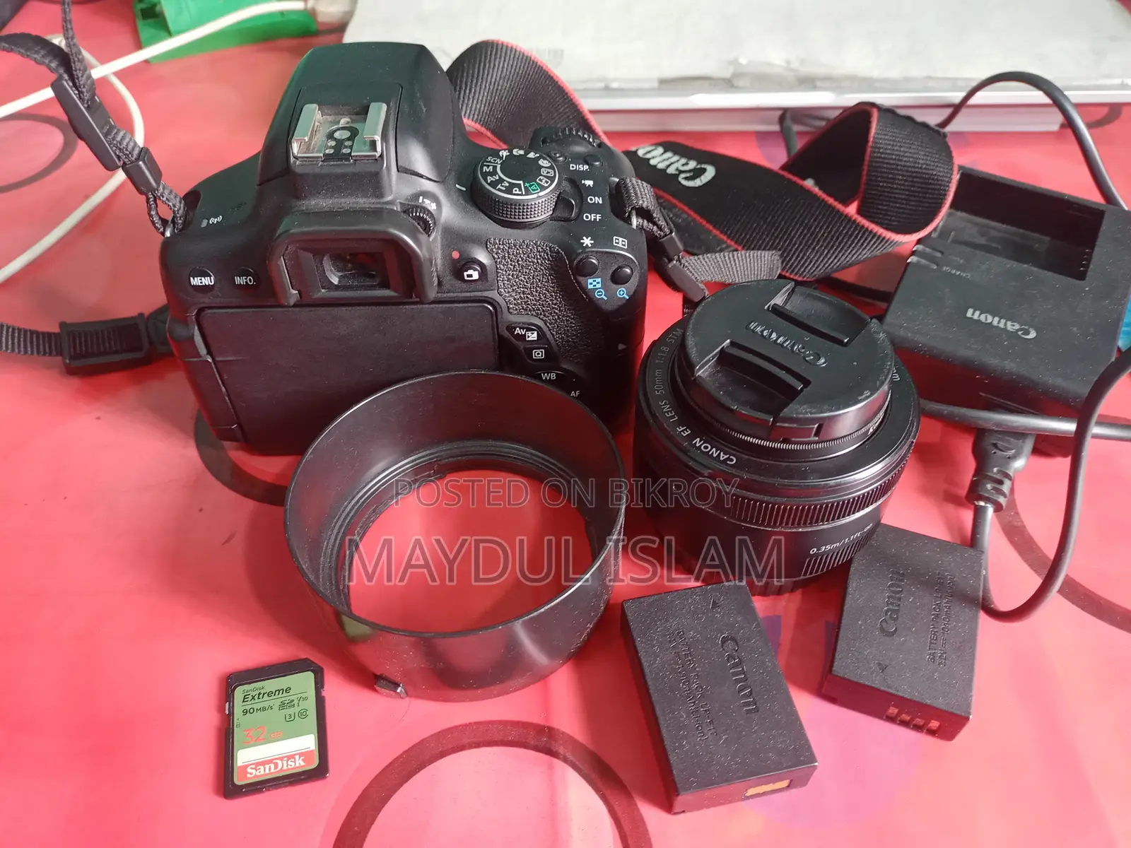 Canon 750D With 50mm STM Prime Lens 1ta Battery Charger Memory.