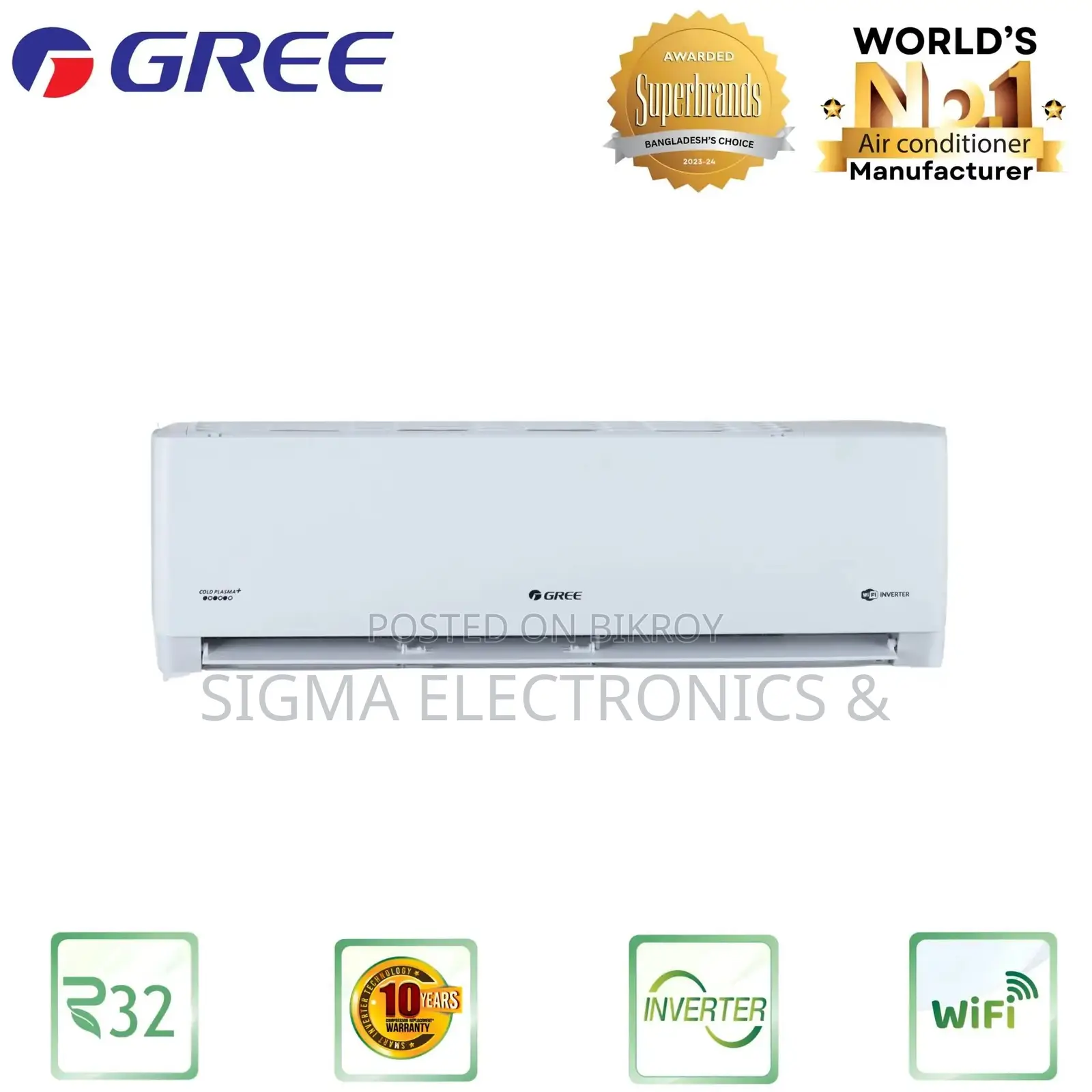 Gree GS-18XLMV32- Lomo Split 1.5 TON Inverter Type Air Conditioner