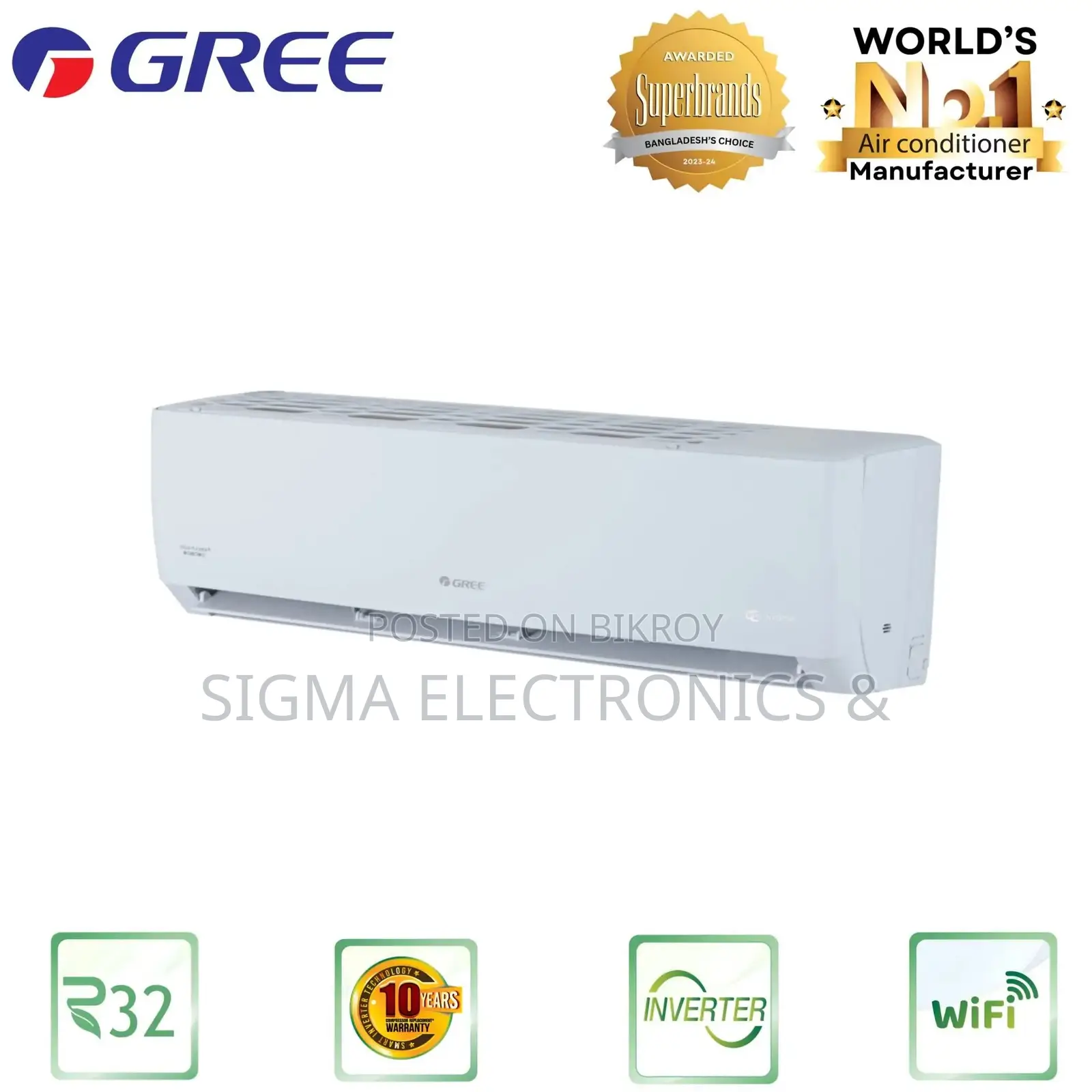 Gree GS-18XLMV32- Lomo Split 1.5 TON Inverter Type Air Conditioner