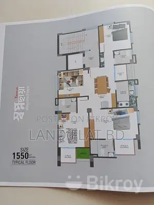 South-Facing Flat for Sale, 1550 SFT, Road Side