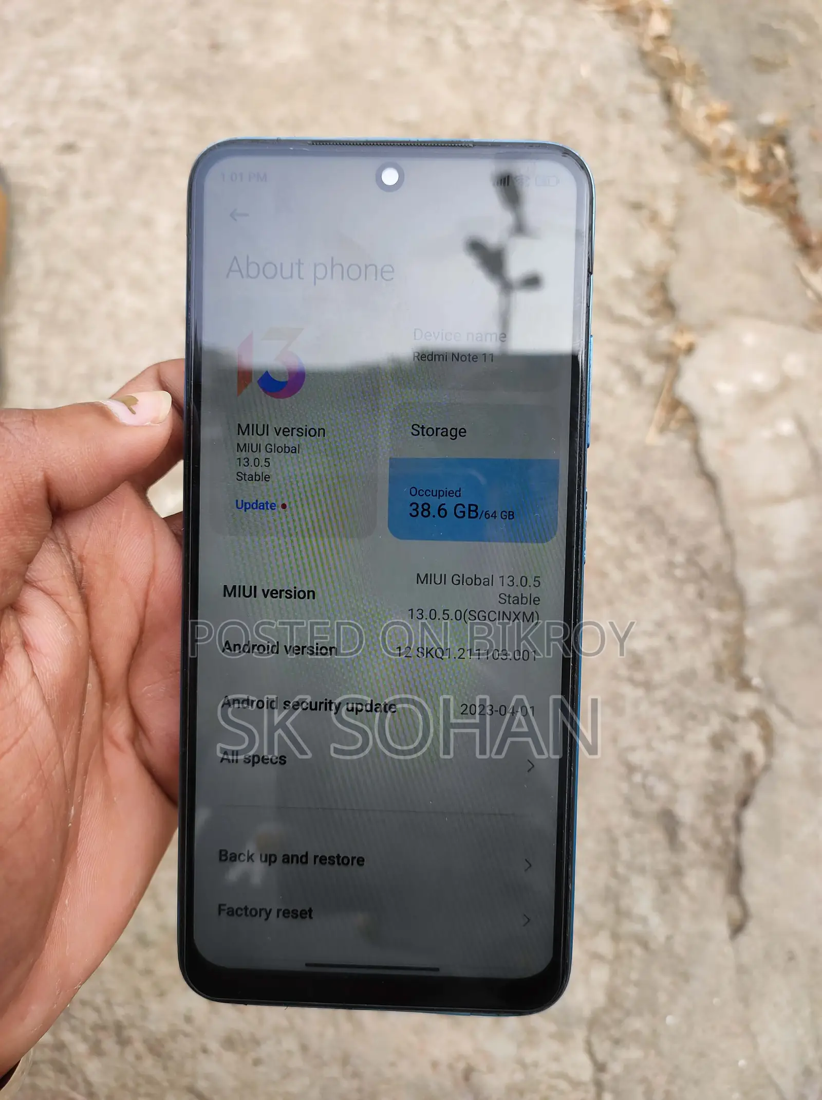 Xiaomi Redmi Note 11 Ram 4/64 (Used)