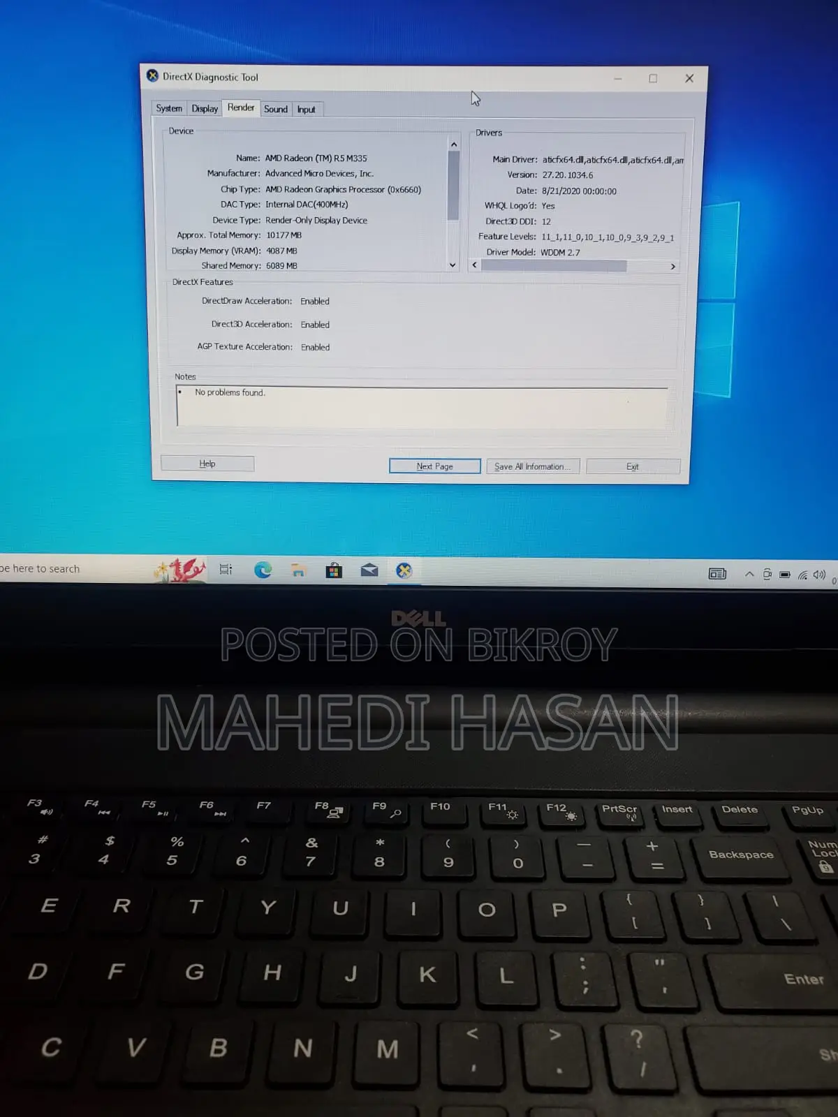 Dell i5, 6 Gen | RAM 12GB SSD 256GB HDD 512GB