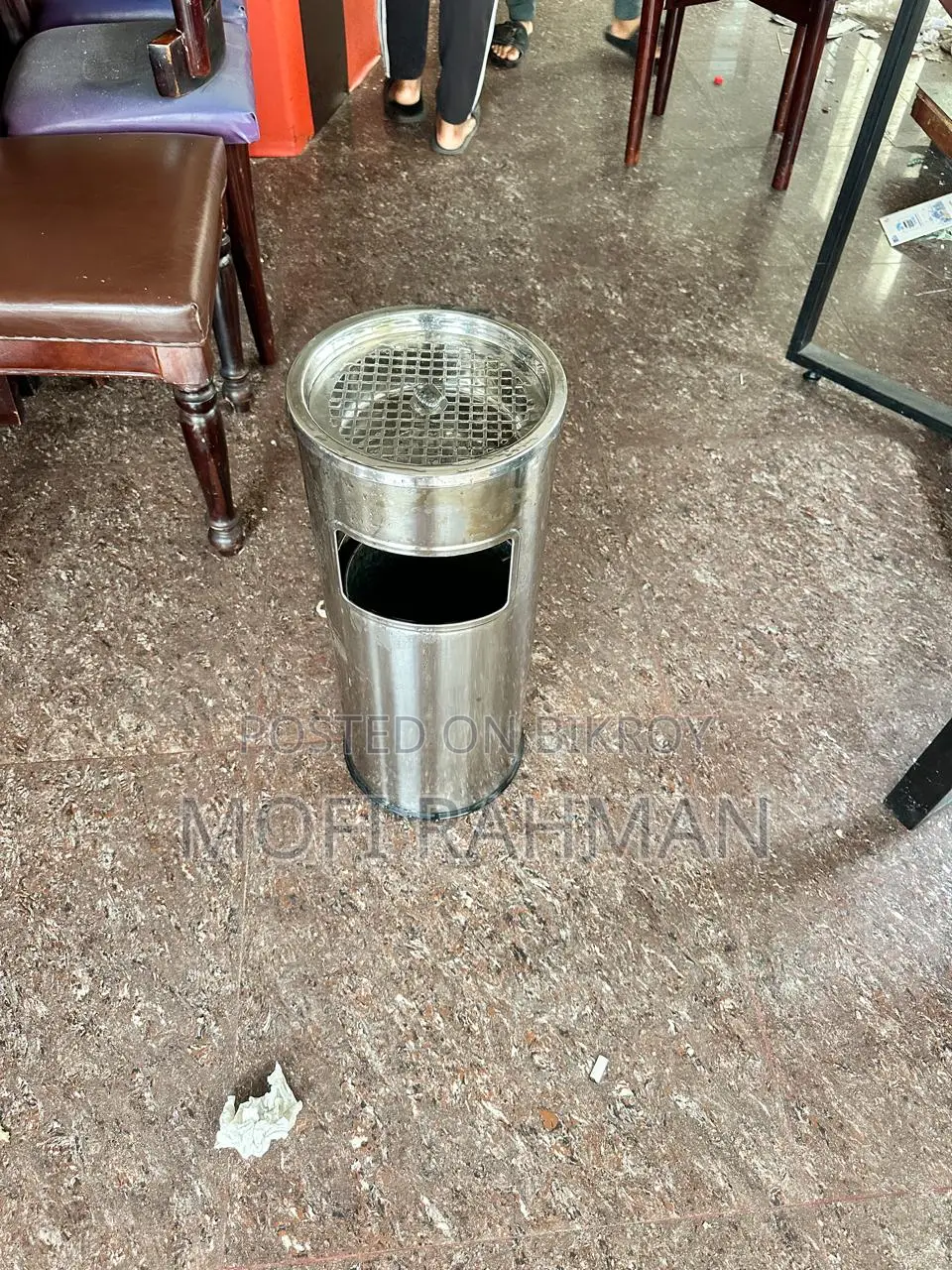 Used Stainless Steel (SS) Smoking Bin / Dustbin
