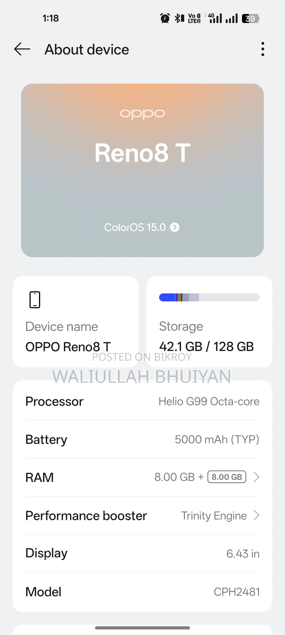 OPPO Reno 8T (Used)