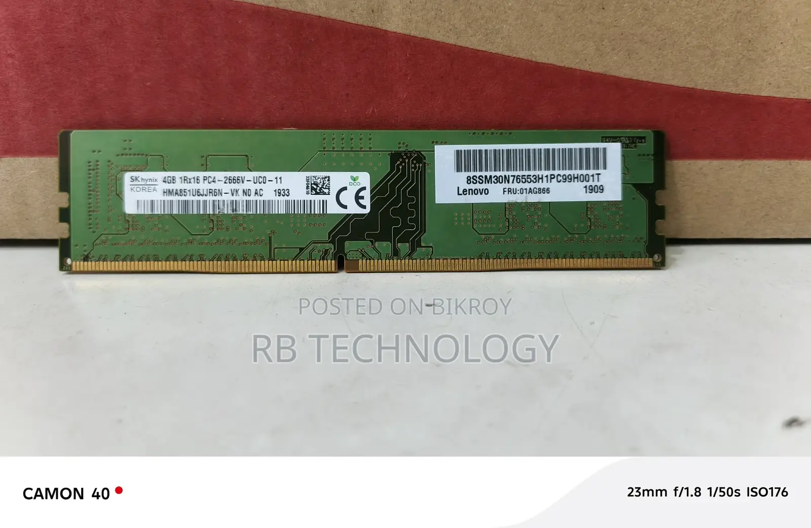 SK Hynix 4GB DDR4 ডেস্কটপ র‍্যাম ১ বছরের ওয়ারেন্টি