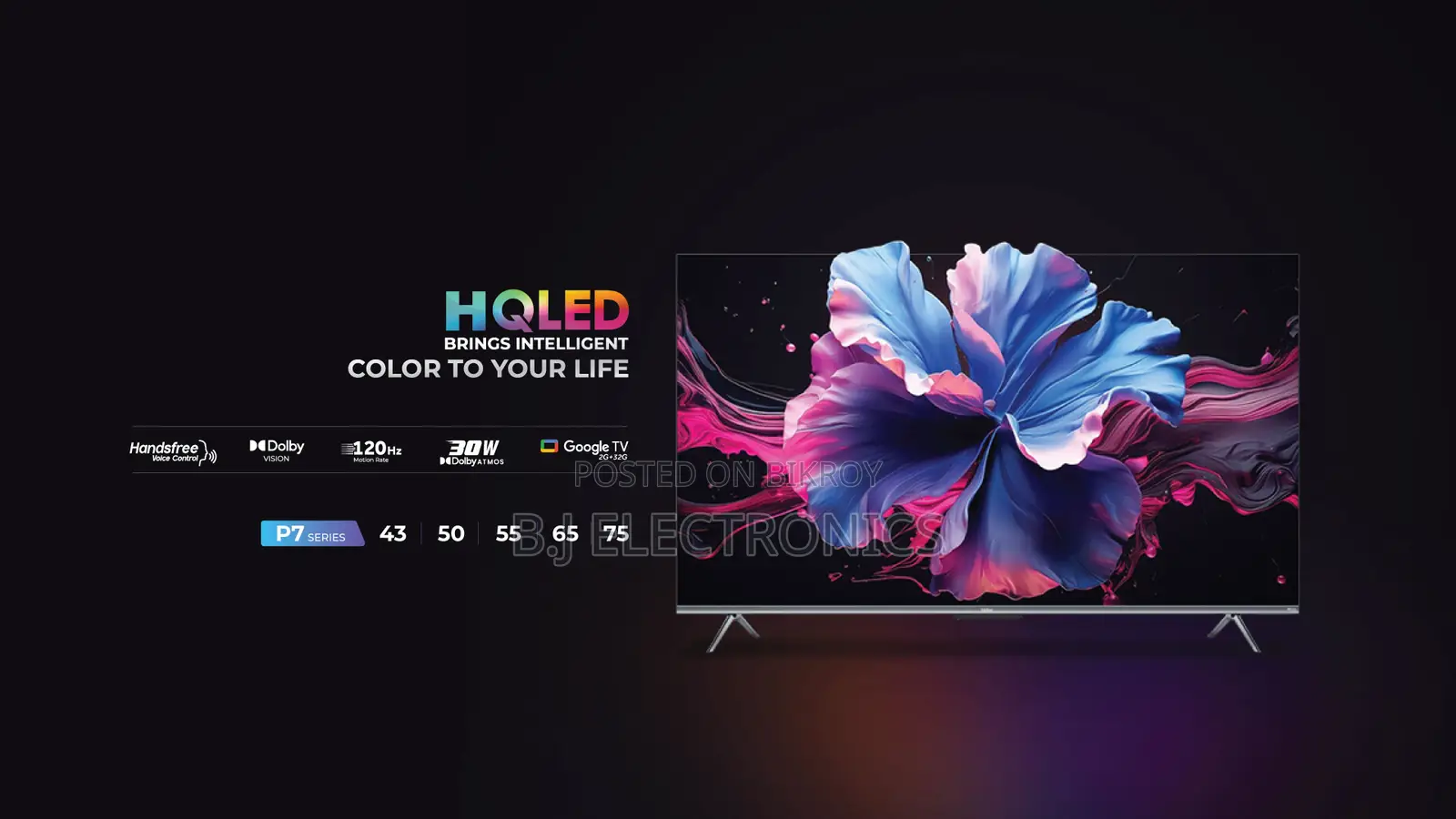 HAIER H75P7UX 75 INCH HQLED 4K DISPLAY GOOGLE SMART TV