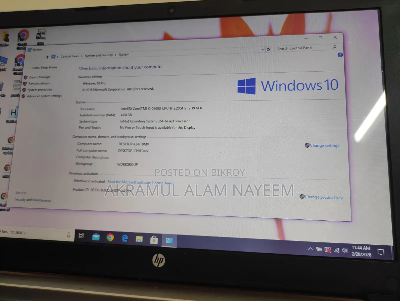 HP Pavilion 15 Laptop - Intel Core i5, 4GB RAM, 512GB HDD