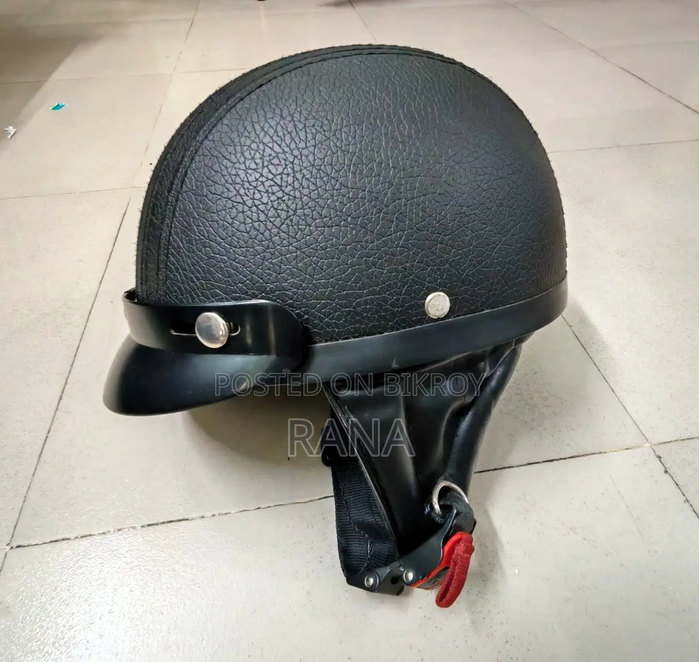 Vintage Motorcycle Retro Half Helmet Leather Finished