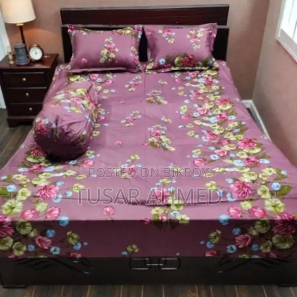 Twill cotton bed sheet ৪ পিস এর সেট।