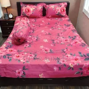 Twill cotton bed sheet ৪ পিস এর সেট।