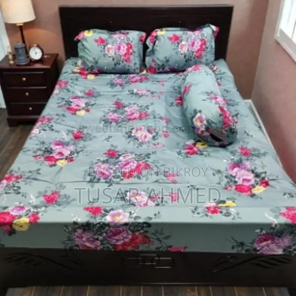 Twill cotton bed sheet ৪ পিস এর সেট।