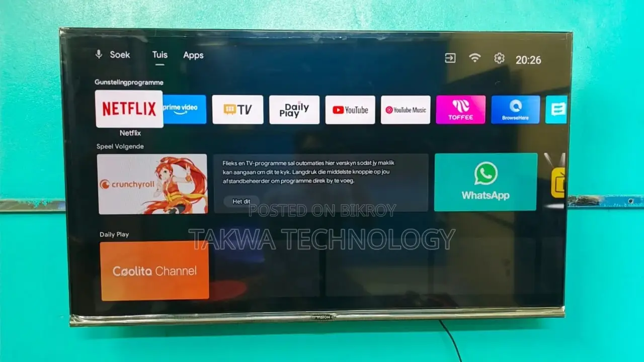 Vision-43" Inch Android Frameless Voice Control TV 2+16 GB