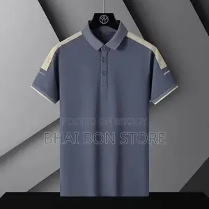 Summer New Solid Color Polo Shirt for Men Loose Short-sleeved