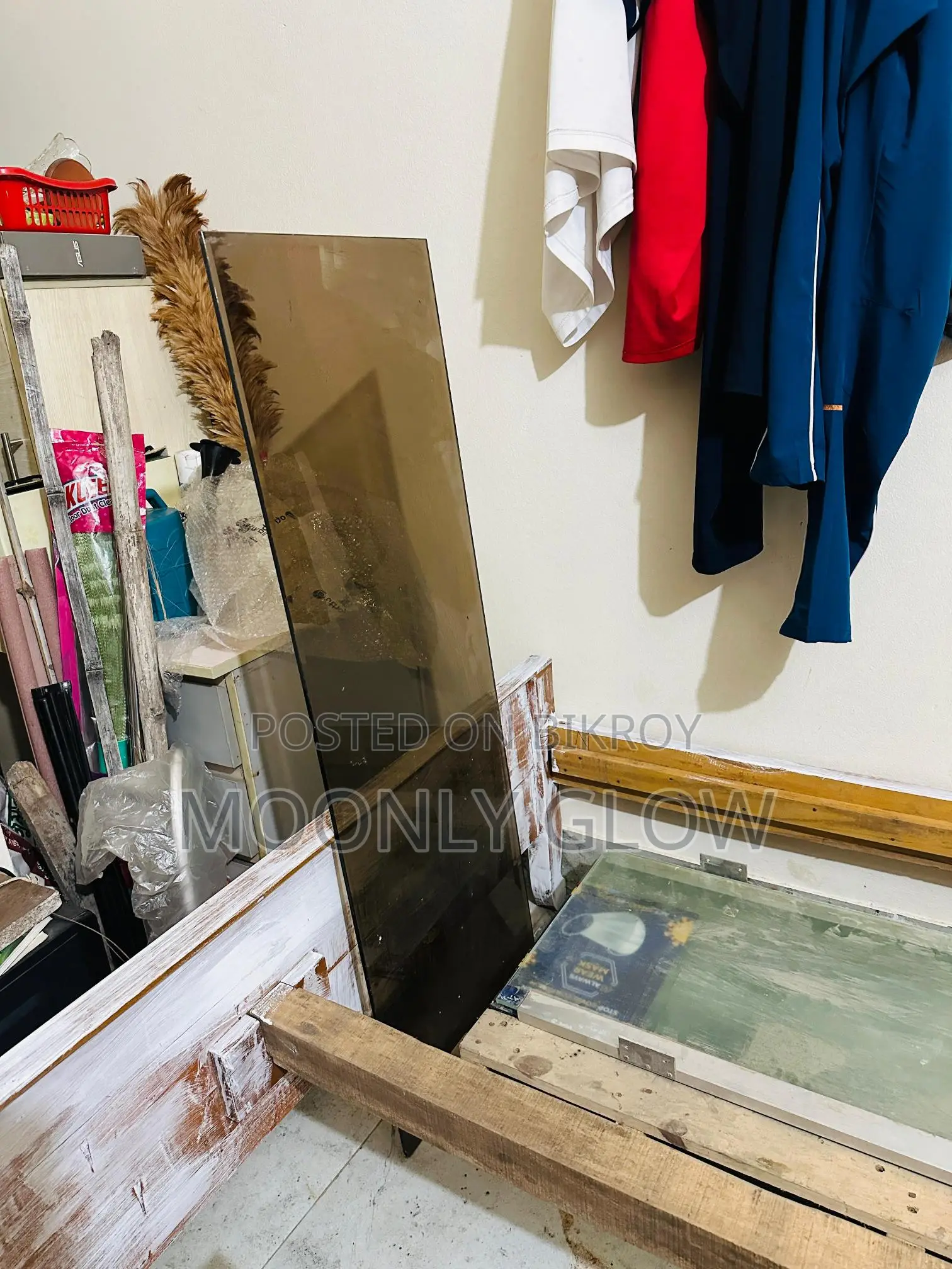 Wooden Board & Glass Panel