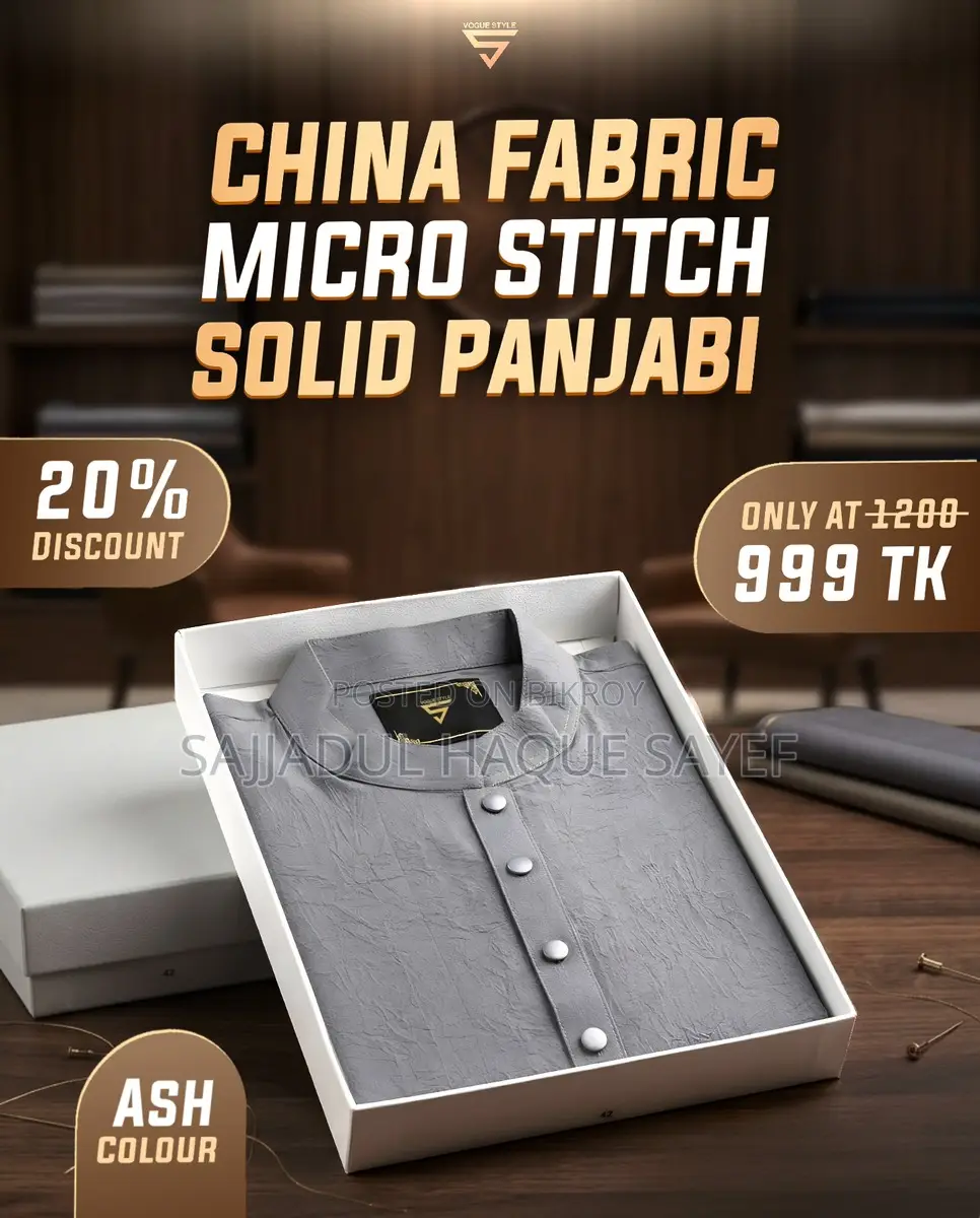 Premium solid panjabi with a box