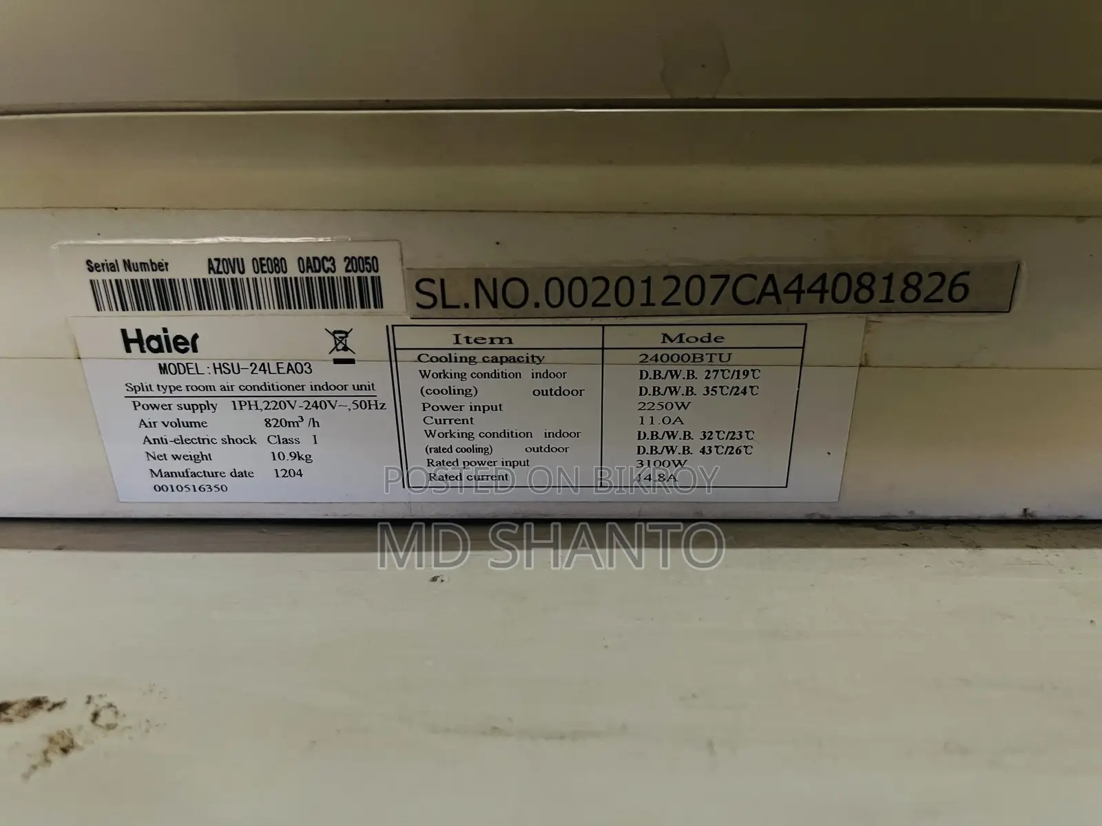 Haier Ac 2 Ton Non Inverter (old Model)
