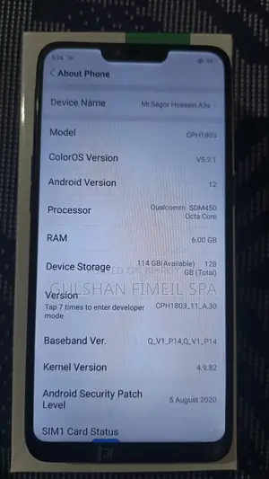 OPPO A3s 6/128gb.5g (Used)