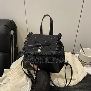 Lace Ruffle Bow Mini Backpack
