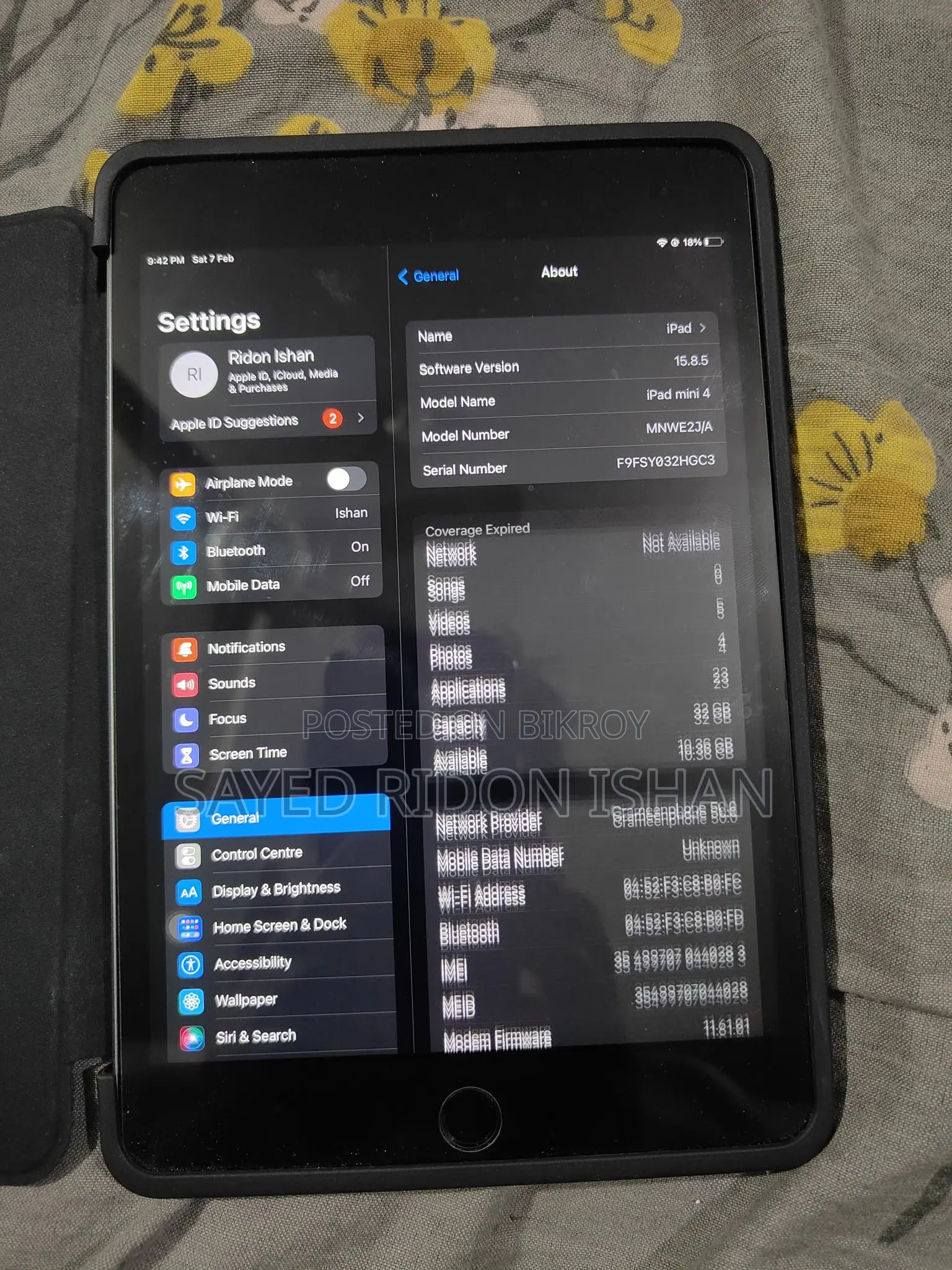 iPad mini 4 SIM supported
