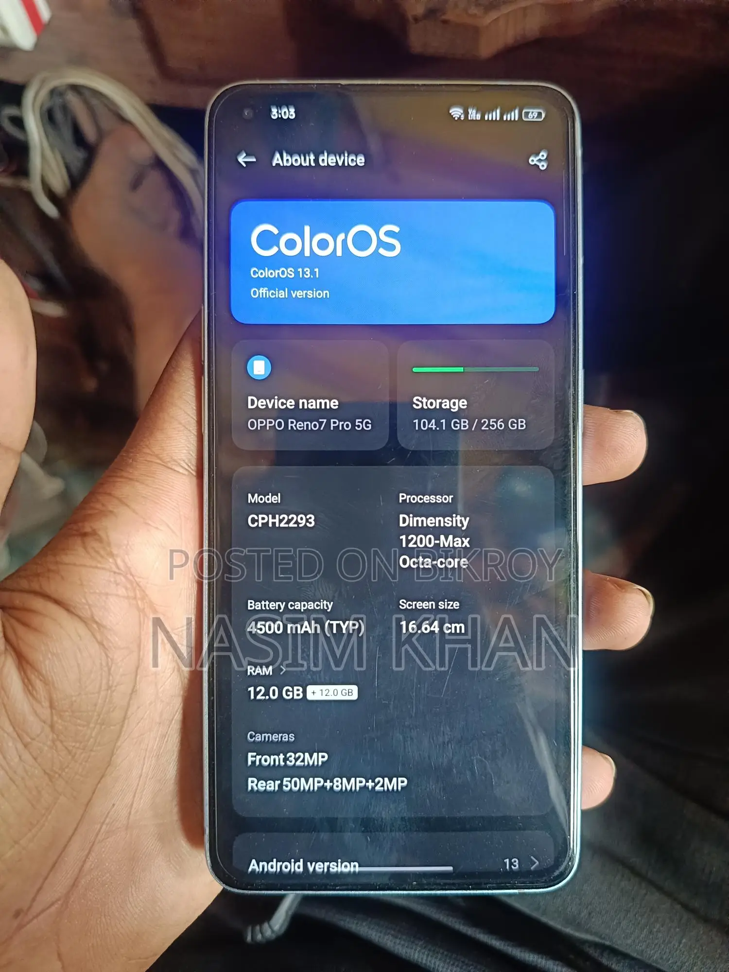 OPPO Reno 7 pro 5g . (Used)