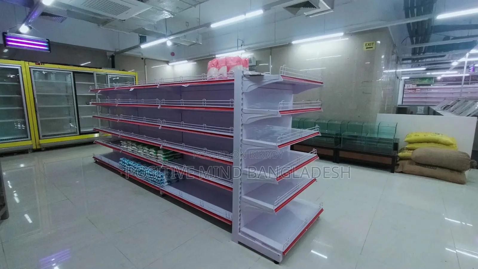 Double-Sided Gondola Shelving System Rack Sale