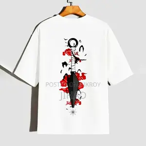 Naruto-themed ড্রপ শোল্ডার টি-শার্ট