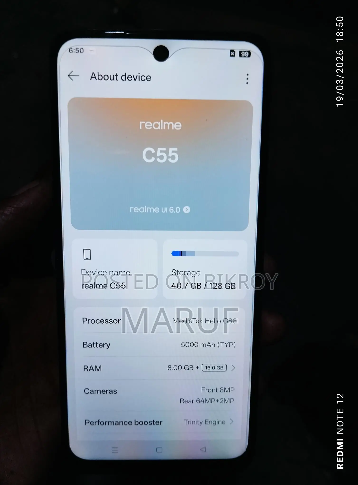 Realme C55 . (Used)