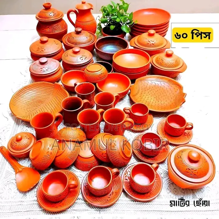 64-Piece Premium Clay Dinner Set