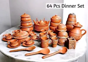 64-Piece Premium Clay Dinner Set
