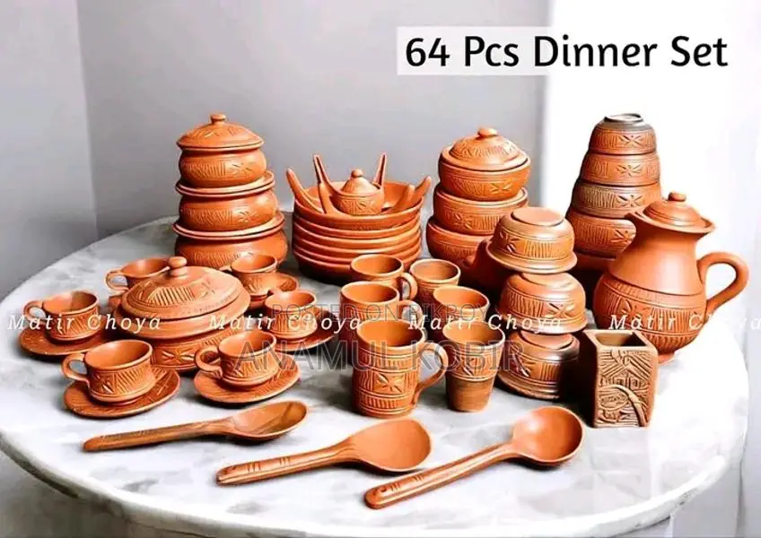 64-Piece Premium Clay Dinner Set