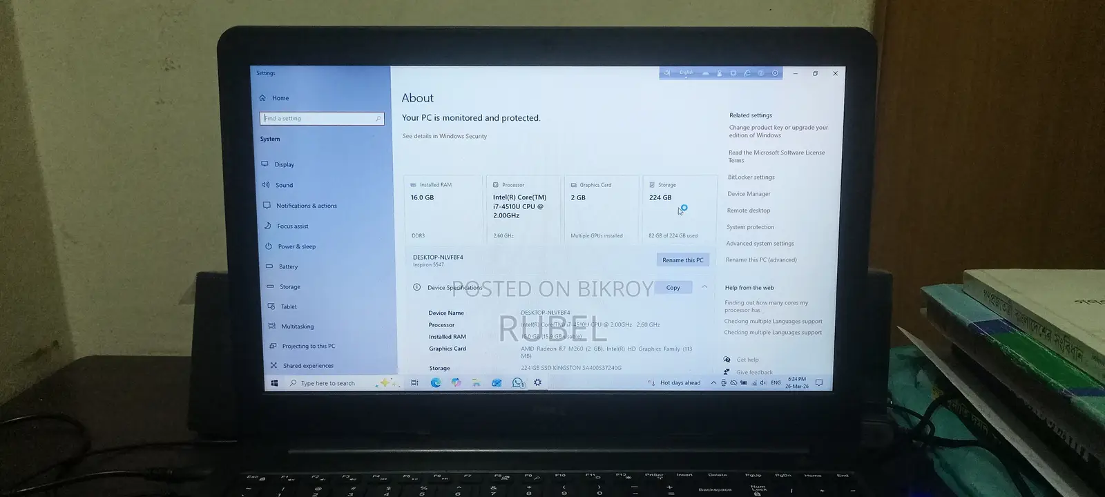 I7 4th gen 16GB Ram